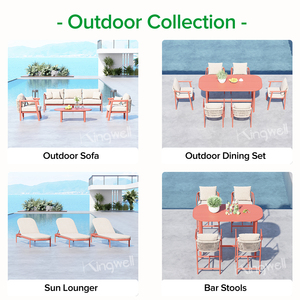 Set da Pranzo per Esterni in Alluminio Resistente alle Intemperie, <span class=keywords><strong>Tavolo</strong></span> da <span class=keywords><strong>Giardino</strong></span> e <span class=keywords><strong>Sedie</strong></span> Impilabili per 6 Persone, per Cortile, Hotel, Casa - Product Image 2