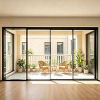 Pintu Geser Aluminium Alloy Unisuper dengan Kaca Ganda - Fitur Isolasi Termal & Tahan Air, Garansi 5 Tahun