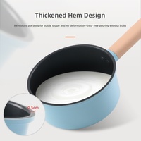 Casserole antiadhésive de 16 cm avec couvercle en verre, casserole de qualité alimentaire pour la nourriture pour bébés
