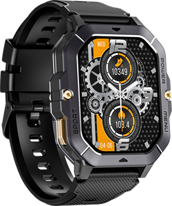 Smartwatch Alan C28 con Logo Personalizzato - Display AMOLED, Ricarica Wireless, SOS, Impermeabile IP68, Cassa in Lega, Cinturino in Gomma, Touch Screen - Product Image 4