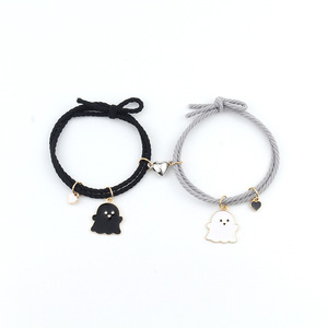Gelang Pasangan Hantu Lucu Halloween, <span class=keywords><strong>Magnet</strong></span> Hati, Tali Elastis, Gelang Karet, Perhiasan Hadiah untuk Kekasih - Product Image 5