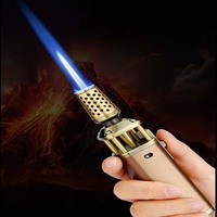 Nouveaux torches à gaz rechargeables au butane coupe-vent briquets au butane Jet flamme torche briquet pour cheminées à cigares Camping