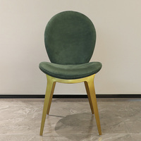 Chaises de salle à manger rembourrées de luxe en acier inoxydable pour restaurant à la maison chaises de salle à manger modernes en velours vert pieds en or