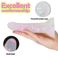 JiaYi A157 - Dildo de Silicona de Color Jelly Pequeño, 100% Impermeable, Suave, para Masturbación Femenina, en Forma de Tapón Anal