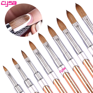 # Pinceau à ongles en acrylique 8 Pure Kolinsky, poils ronds, manche en métal, pinceau à poudre 3D pour nail art - Product Image 4