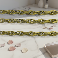 Chaîne à fermoir double croix en laiton massif à noyau plat, apprêts de bijoux, accessoires rétro pour colliers et bracelets, électroplaqué personnalisé