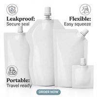 Pochettes souples personnalisées imprimées, durables, recyclables, transparentes, avec bec verseur, de 500 ml, 1 L, 2 L, avec poignée, pour aliments liquides, farine et aliments pour animaux