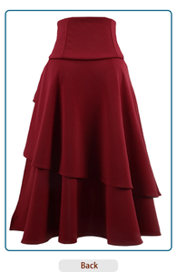 Faldas de Moda para <span class=keywords><strong>Mujer</strong></span> Tallas S-2XL, Falda Larga con Tirantes Estilo Gótico Lolita, Color Sólido, Costuras Sexys, Cintura Alta - Product Image 6