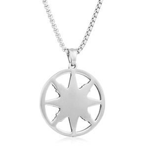 Stainless Steel <b>Compass</b> Pendant Star Shape Unisex Necklace Gold Color Geometric Design 231005 - Product Image 2
