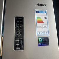 Réfrigérateurs HOMA 326L à 2 portes, style français, en acier inoxydable, commande électronique, norme énergétique européenne, réfrigérateur indépendant pour la cuisine à domicile