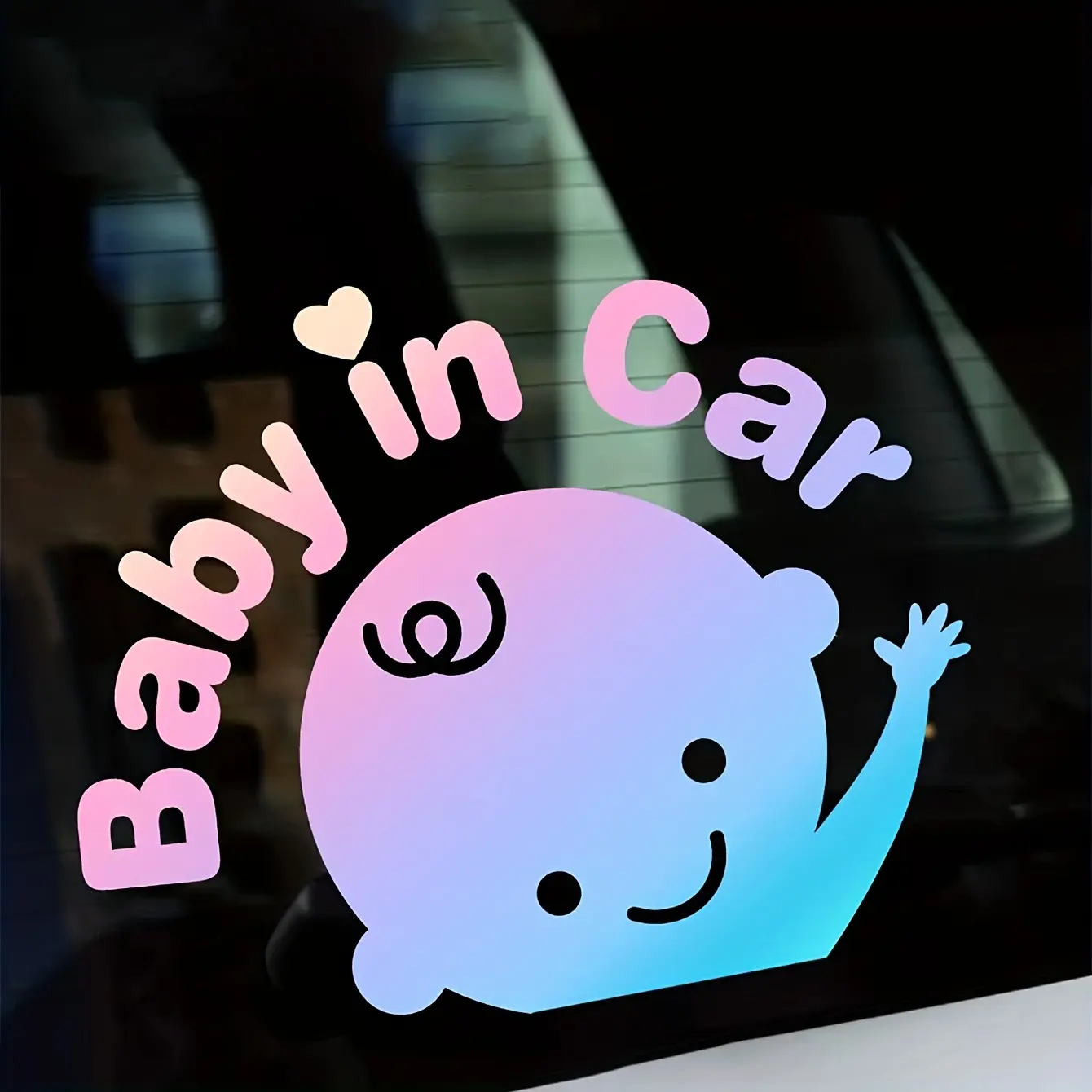 Bebê no carro com bebê adesivos refletivos para carro pasta latte desenho animado adesivo para modificação de carroceria