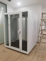 Cabine insonorisée pour batterie de conception industrielle à vendre, avec construction en métal et verre trempé, pour l'acoustique de la maison et des salles de conférence