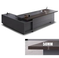 Meubles modernes de luxe en MDF Convertible Home Executive en forme de L CEO Office Table Extensible Caractéristique