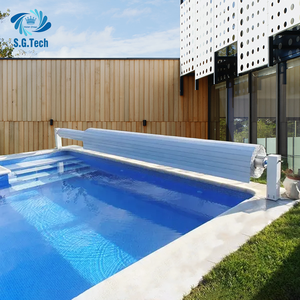 غطاء مسبح أوتوماتيكي من البولي كربونات البلاستيكي مع جهاز تحكم عن بعد للمسابح فوق الأرضية - Product Image 6