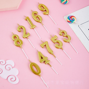 Bougies numériques dorées de haute qualité 0 à 9, bougies d'anniversaire créatives sans fumée, boîte en PVC, cire de <span class=keywords><strong>paraffine</strong></span>, chiffres pour les fêtes d'enfants et d'adultes - Product Image 6