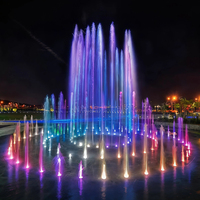 Fontaine musicale interactive géante d'extérieur à LED RGB pour enfants, équipement de jeu pour la place publique de la ville et l'aménagement paysager