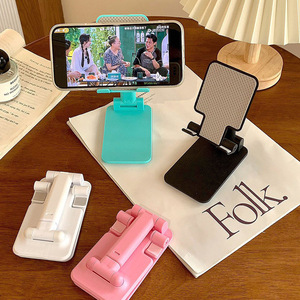 Portable Phone Holder Universal Folding Desktop Stand Adjustable Telescopic Multi Functional Plastic White Black Pink Green - Product Image 3
