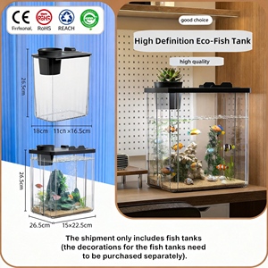 Bể cá sinh thái để bàn 3 trong 1 mới với bộ lọc, sục khí và giá đỡ điện thoại để trang trí nhà cửa và văn phòng - Product Image 2