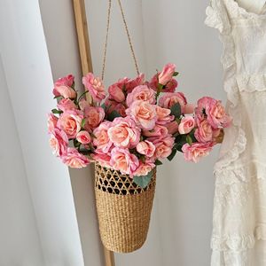 Korean Style Multi Headed Rose <b>Artificial</b> <b>Flowers</b> Silk High Simulation Wedding Home Decorations - Product Image 3