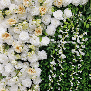 Fondo de Flores Ecológico Hecho a Mano Personalizado de 8 pies x 8 pies, con Plantas, Hierba, Enredaderas Colgantes, Pared de Rosas Blancas Artificiales para Fotografía - Product Image 5