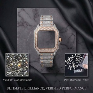 Montres automatiques Hip Hop Iced Out VVS1 Moissanite de haute qualité, très demandées, testées au diamant, boîtier de <span class=keywords><strong>montre</strong></span> en diamant - Product Image 1