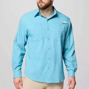 Camiseta de pesca con capucha ventilada, cuello con logo, cremallera, personalizada, de bambú, con logo UV, polo con logo, estampada por sublimación, con botones. - Product Image 1