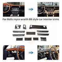Kit de garnitures intérieures entièrement en fibre de carbone pour Rolls-Royce Wraith Black-B Style, pièces de rechange pour tableau de bord, panneaux de porte, console centrale