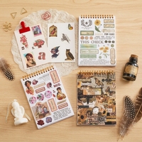 Autocollants pour carnet de notes, thème rétro, collage, architecture urbaine, fleurs, scrapbooking, décoration de carnet, papier décoratif