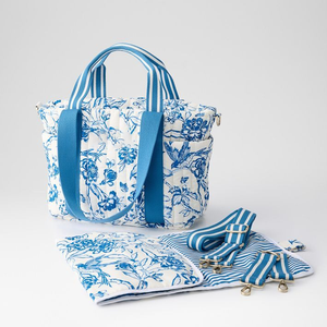 <span class=keywords><strong>Sac</strong></span> <span class=keywords><strong>à</strong></span> couches matelassé floral élégant avec bretelles et accessoires de soins pour bébé - Product Image 5