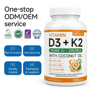 Booster immunitaire naturel D3 K2 en gélules molles |   Service complet OEM ODM |   Complément alimentaire de haute pureté non-OGM |   Expédition mondiale en gros - Product Image 1