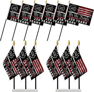 Drapeaux à main patriotiques américains pour la célébration du 250e anniversaire, sur bâtonnets, pour les événements et les décorations de fête - Product Image 4