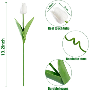 1pc <span class=keywords><strong>Fleurs</strong></span> <span class=keywords><strong>artificielles</strong></span> en PU, tulipes au toucher réel, <span class=keywords><strong>fleurs</strong></span> de tulipes pour mariage, fête, Pâques, décoration de printemps, décoration de la maison - Product Image 2