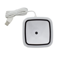 Mini-scanner de codes-barres blanc filaire USB Plug and Play, lecteur de codes QR mains libres pour caisse enregistreuse de restaurant et magasin