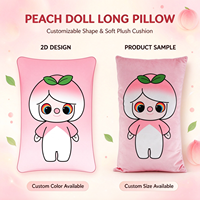 Coussin rectangulaire en peluche longue imprimé sur mesure, couleur et taille personnalisables, pour cadeau, canapé ou lit