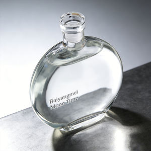 Haute qualité 250ml 500ml plat rond en forme de lune Style <span class=keywords><strong>turc</strong></span> Style japonais bouteille de vin en verre clair bouteille de boisson de brassage à froid - Product Image 2