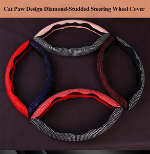 2 Fundas para <span class=keywords><strong>Volante</strong></span> Yingxi YX-SC12 Universales, Modernas, Brillantes, <span class=keywords><strong>con</strong></span> Purpurina, Diseño de Diamantes, 4 Radios, Material ABS - Product Image 2