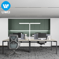 Bureau de direction en forme de L en bois moderne LIWEI et table d'ordinateur, durable et écologique, usage commercial