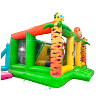 Maison gonflable de rebond de ville d'amusement et château plein d'entrain inspiré par parc d'attractions combiné de toboggan aquatique pour le jeu extérieur