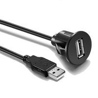 Câble d'extension USB 2.0 mâle à femelle durable pour tableau de bord, montage sur panneau encastré pour voiture, camion, bateau, vente en gros