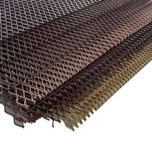 Powder coated Aluminum expanded metal mesh sheet RAL8000/Expanded metal mesh fabric