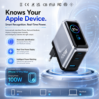 Chargeur rapide KYT 100W Gan, adaptateur de charge rapide avec affichage numérique