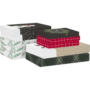 Christmas gift shirt <b>box</b> with red, green, and <b>black</b> checkered patterns, snowman patterns, Santa Claus patterns, customizable - Product Image 4