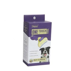 KingHon Durable Rubber Pet Grooming Brush <b>Dog</b> Cat Push <b>Button</b> Comb TPR Handle Hair Deshedding Tool for <b>Dogs</b> and Cats - Product Image 5