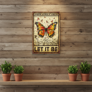 Pintura Floral Rústica de Hierro con Imitación de Estilo Antiguo, Temas de Amor y Música, Impresión UV Personalizada, Arte Moderno para Pared de Hogar y Jardín - Product Image 1