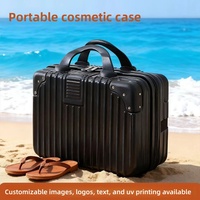 Valise de maquillage portable 16 pouces en ABS/PVC étanche avec logo personnalisé, compartiments séparateurs et serrure – Vente en gros