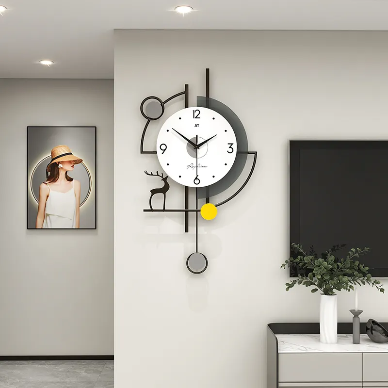 Moda ve lüks duvar saati oturma odası yaratıcı ev dekorasyon saat İskandinav minimalist duvar saati