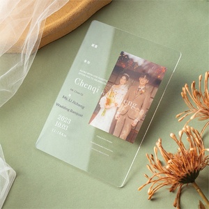 Invitations de mariage en acrylique Résonance, uniques en leur genre, avec illustrations dessinées à la main, créatives, haut de gamme, personnalisées avec photo - Product Image 3
