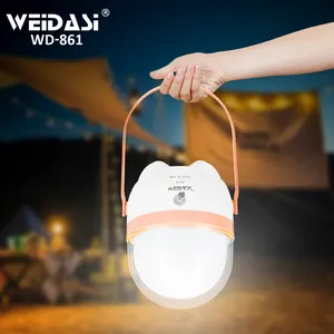 Atacado portátil USB recarregável lanterna linda alça camping lâmpada feita de Jieyang Guangdong