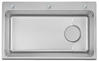 Évier de cuisine moderne tendance de luxe en acier inoxydable SUS304, évier multifonction à cuve unique avec cuve rectangulaire
