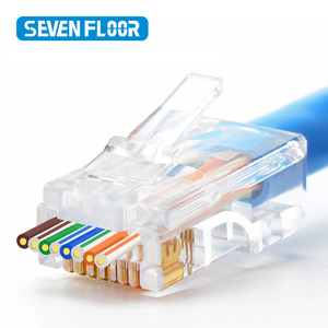 Network Modular Plug Cat5 Cat5e Cat6 Utp 8p8c Rj 45 Plugs Unshielded Pass Through <strong>RJ45</strong> <strong>Connector</strong> - Product Image 2